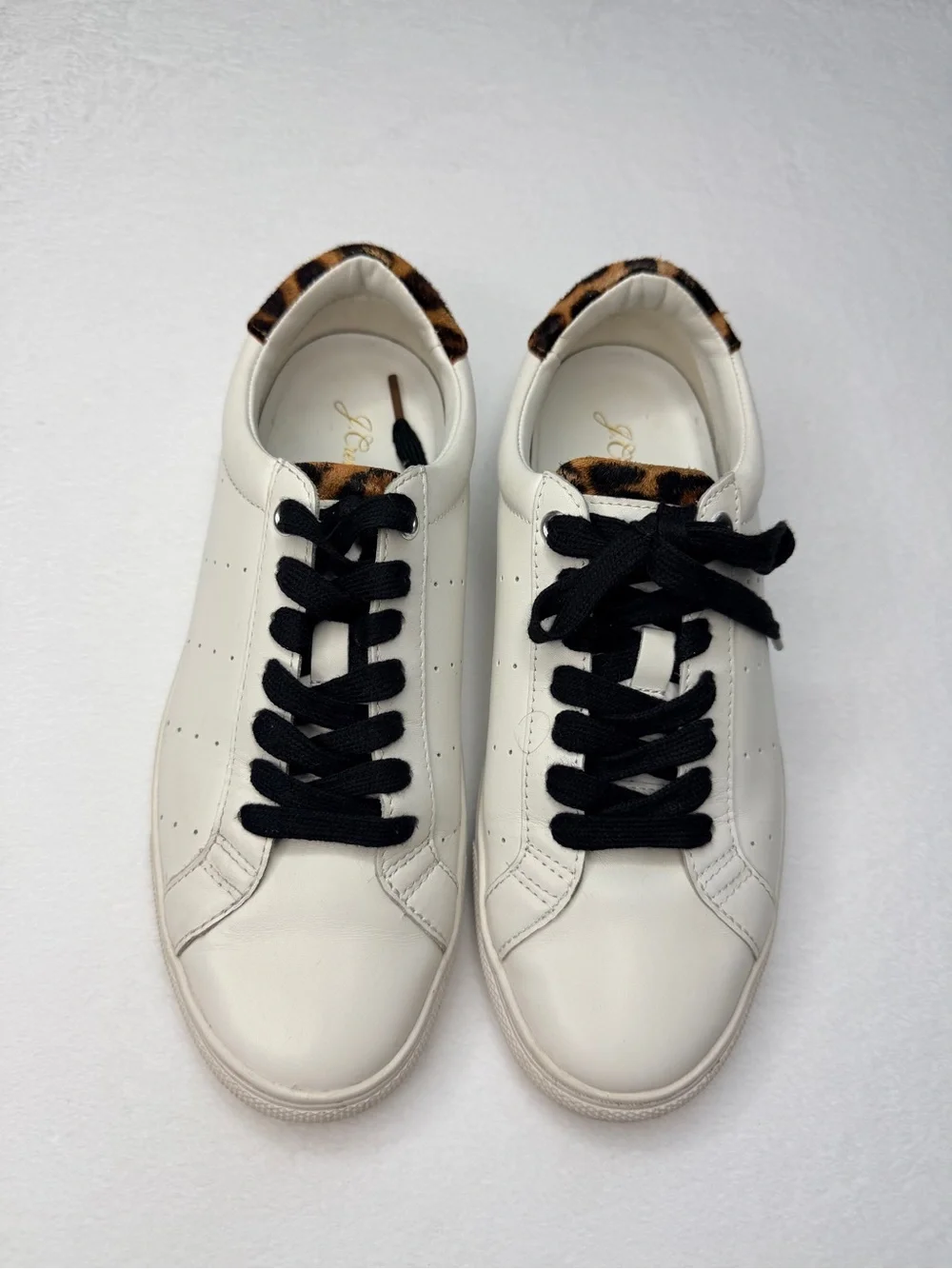 J. Crew Saturday sneakers with leopard calf hair detail size 8